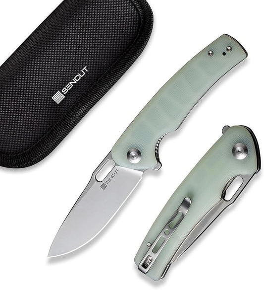 SENCUT Pocket Knife for Men, Vesperon Folding Knives for EDC, 3.35" Blade G10 Handle, Liner Lock knives for Outdoor Indoor S20065-2 (Natural)