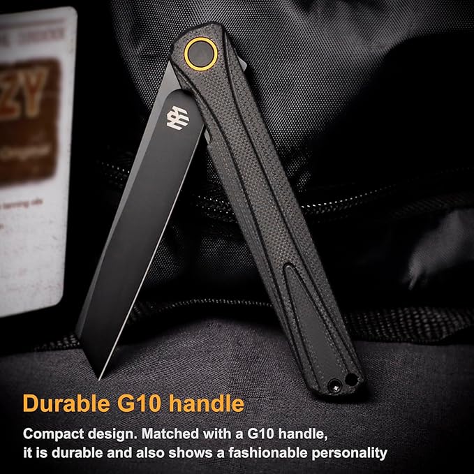 EDC Pocket Knife Canyon, 3.2" D2 Steel Tanto Blade Flip Open,G10 Handle Small Folding Knife with Pocket Clip for Men Women, Sharp Camping Hiking Knives