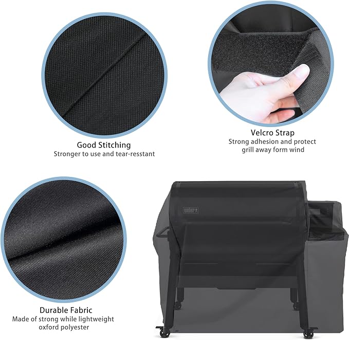 65" Grill Cover Cover for Weber SmokeFire EPX6 Wood Fired Pellet Grill, Outdoor Heavy Duty Waterproof Grill Cover Accessories for Weber 36 Inch Smoke Firewood Pellet Grill