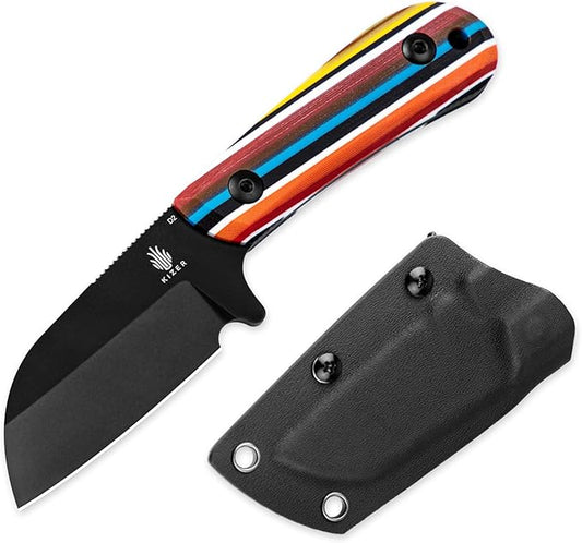 Kizer Deckhand Fixed Blade Knife with Sheath, D2 Blade Camping Knife G10 Handle, Fixed Blade EDC Knives for Men Women, Outdoor Hunting Hiking Survival Knives 1062M3