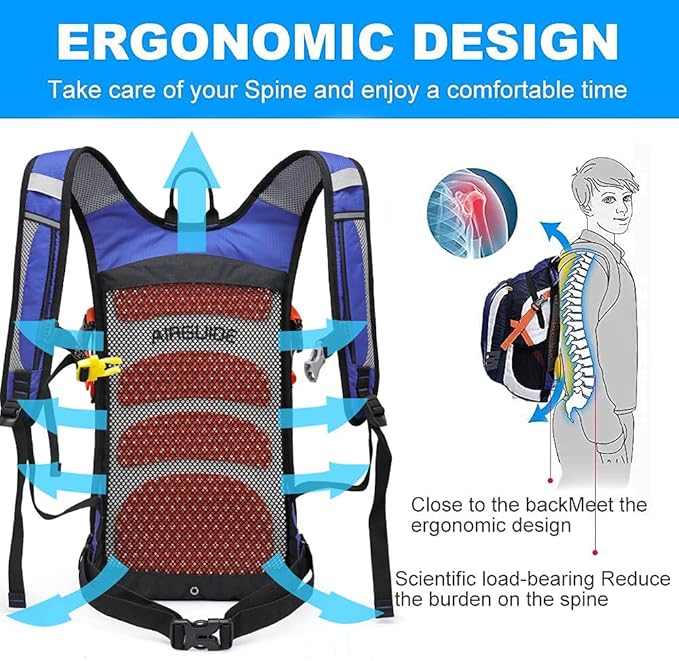 INOXTO Hydration Pack Backpackï¼?8L Hydration Pack Lightweight Water Backpack with 2L Water Bladder Bag Daypack for Hiking Running Cycling Camping Hunting for Women Men