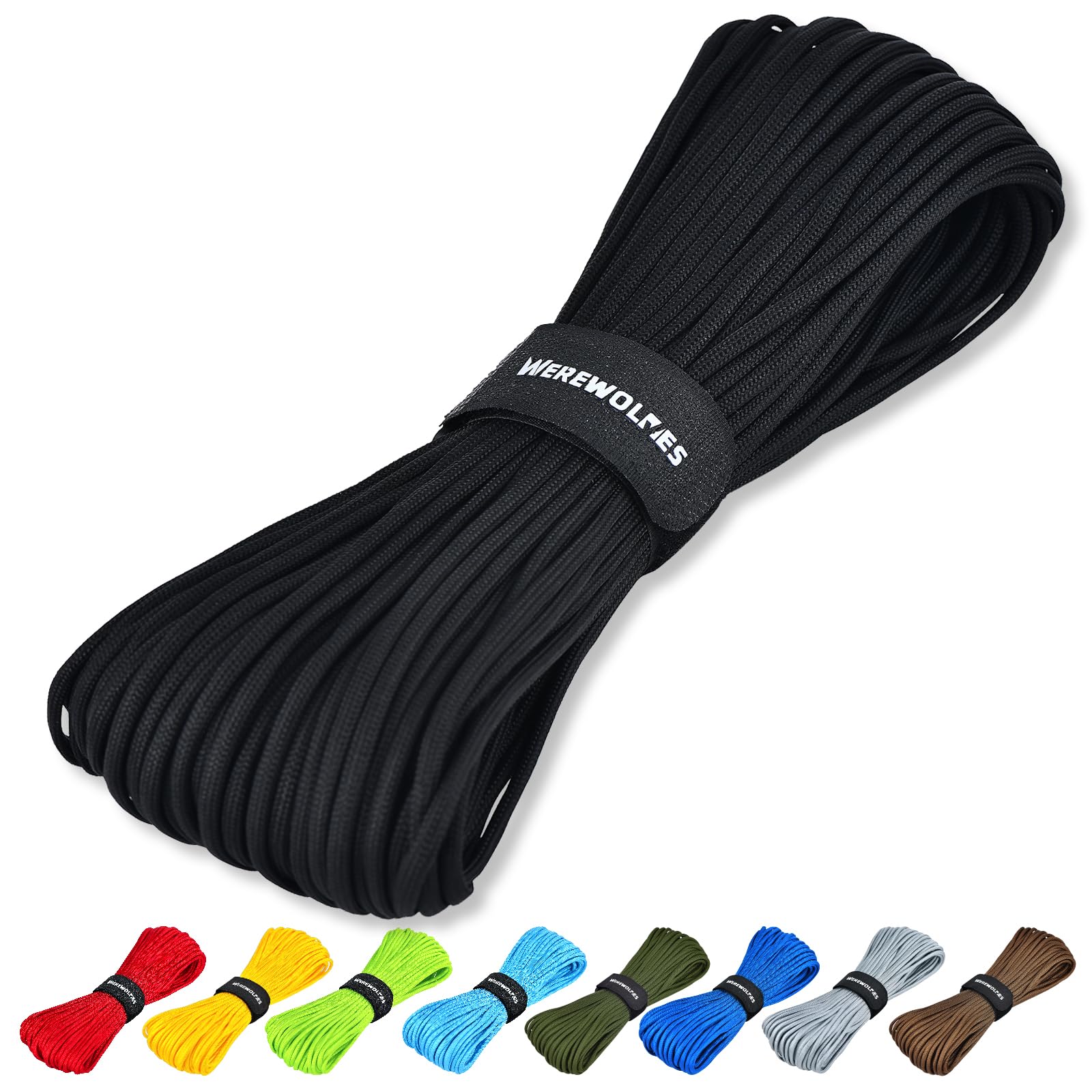 WEREWOLVES 550 Paracord Rope, 7 Strand Type III 4mm Parachute Cord