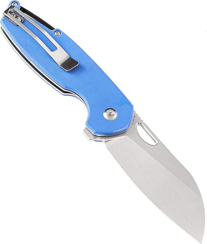 KANSEPT Model 6 Pocket Knives EDC Camping 3.1'' Bead Blasted 154CM Material with Blue G10 Handle Everyday Carry T1022A3