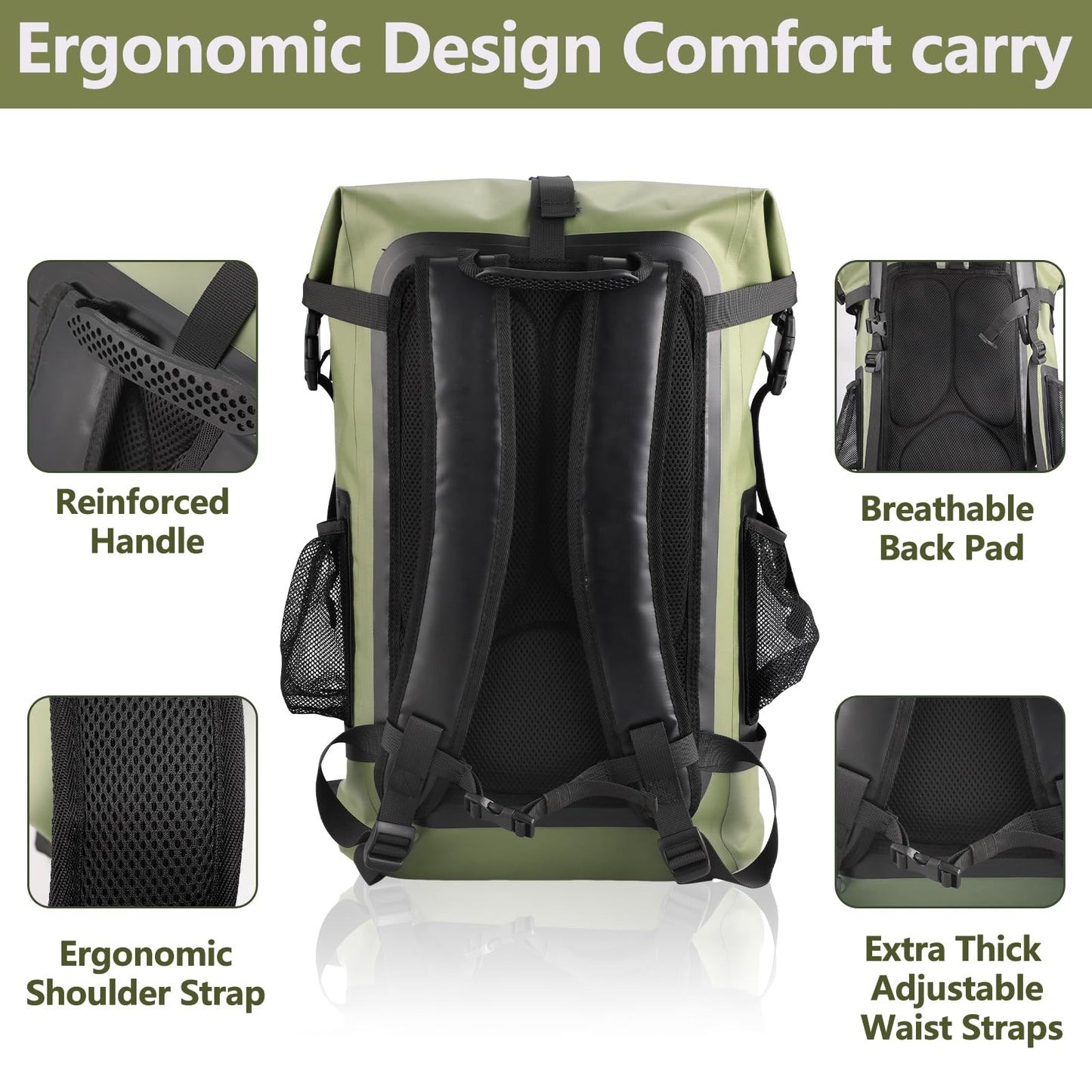 Waterproof Backpack, 40L Large Capacity Dry Bag, Hiking Travel Backpack
