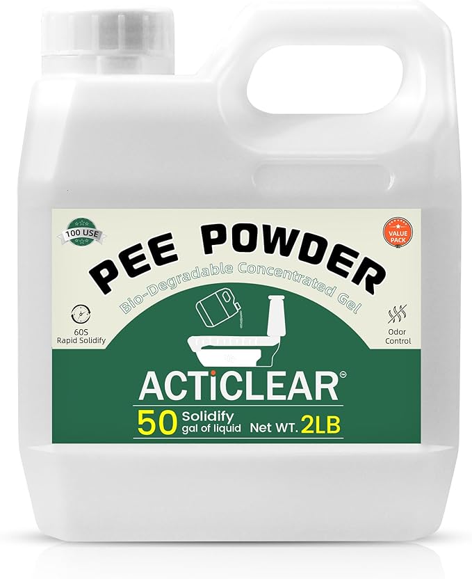 Pee Powder Gel - 2/4lb Rapid 60-Second Absorption & Odor Neutralizer for Portable Toilets, Camping, and Outdoor Essentials