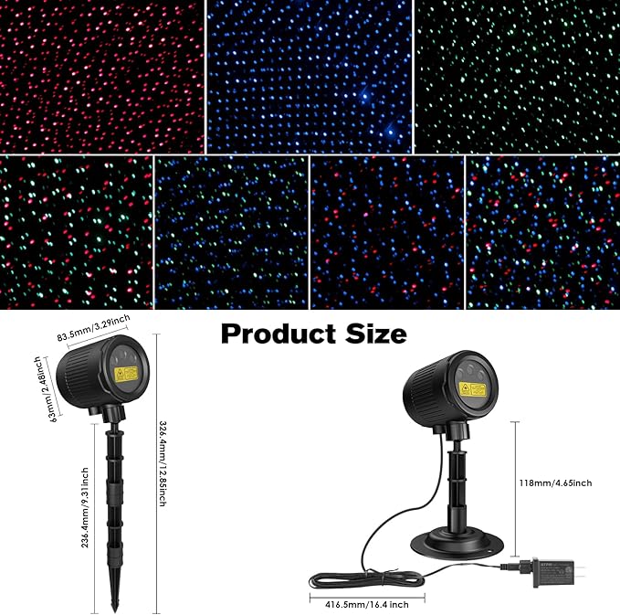 Halloween Laser Lights Outdoor, 3 Color RGB Laser Christmas Projector Lights Outdoor, Waterproof Holiday Laser Light Projector Outdoor Indoor for Home Yard Garden Decoration