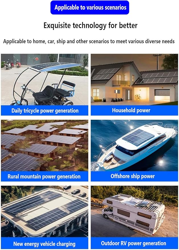 Flexible Solar Panel 800Watt,Two 400-watt monocrystalline Solar Panels 12V24V Battery Charge High EfficiencyModule PV Power for Battery ChargingBoat,Caravan,RV and Any Other Off GridApplications