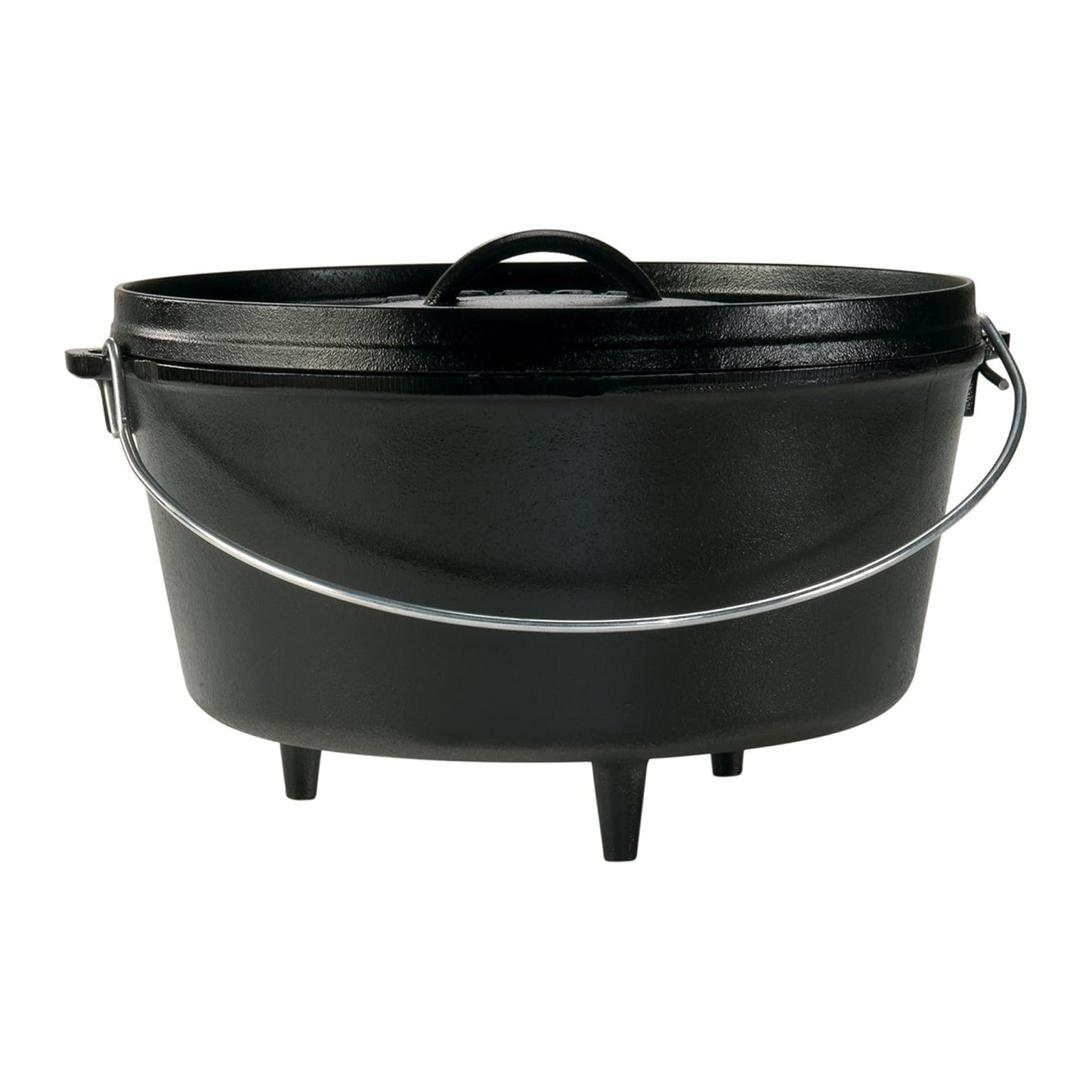 Lodge Seasoned Cast Iron Camp Dutch Oven with Lid - 8 Quart - Dual Handles - Seasoned Cast Iron