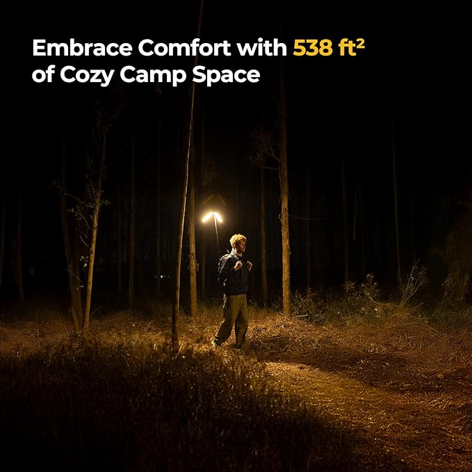 BougeRV Upgraded Telescopic Camping Light, 15600mAh Rotatable Electric Lantern, Collapsible Outdoor Light, Cordless Flashlight, Waterproof, Tent Lamp for Camping, Emergency, Hiking, Outdoor