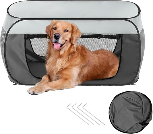 Cat Dog Playpen, Puppy Kitten Pet Playpen Indoor/Outdoor,Portable Soft Pop Up Dog Kennel Crate with Zipper Cover Door/Carrying Case