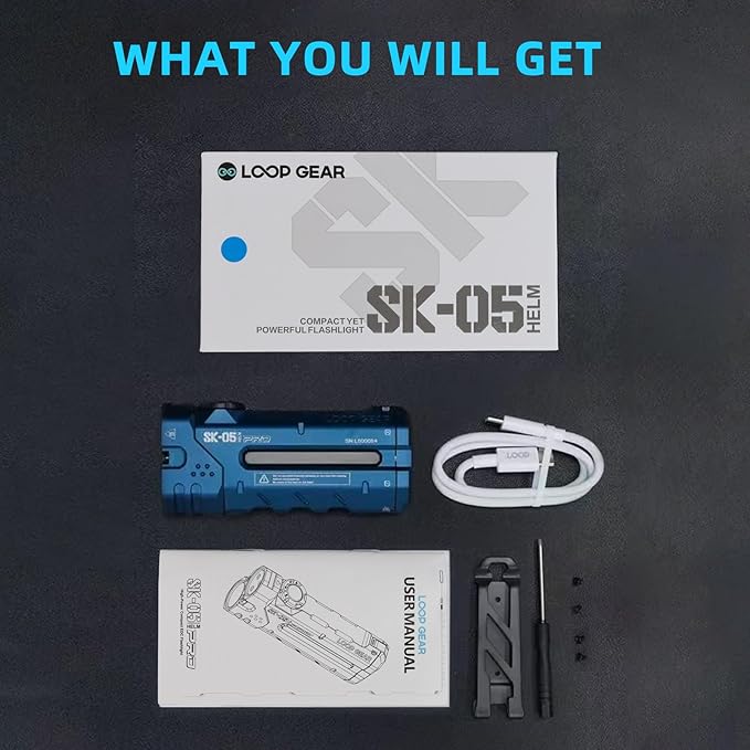 SK05PRO 4360 Lumens Flat EDC Flashlight, 8000mAh Rechargable Flash Light Combines Floodlight Spotlight and Sidelight Idea for Emergency Camping - IP68 with Magnetic and Back Clip