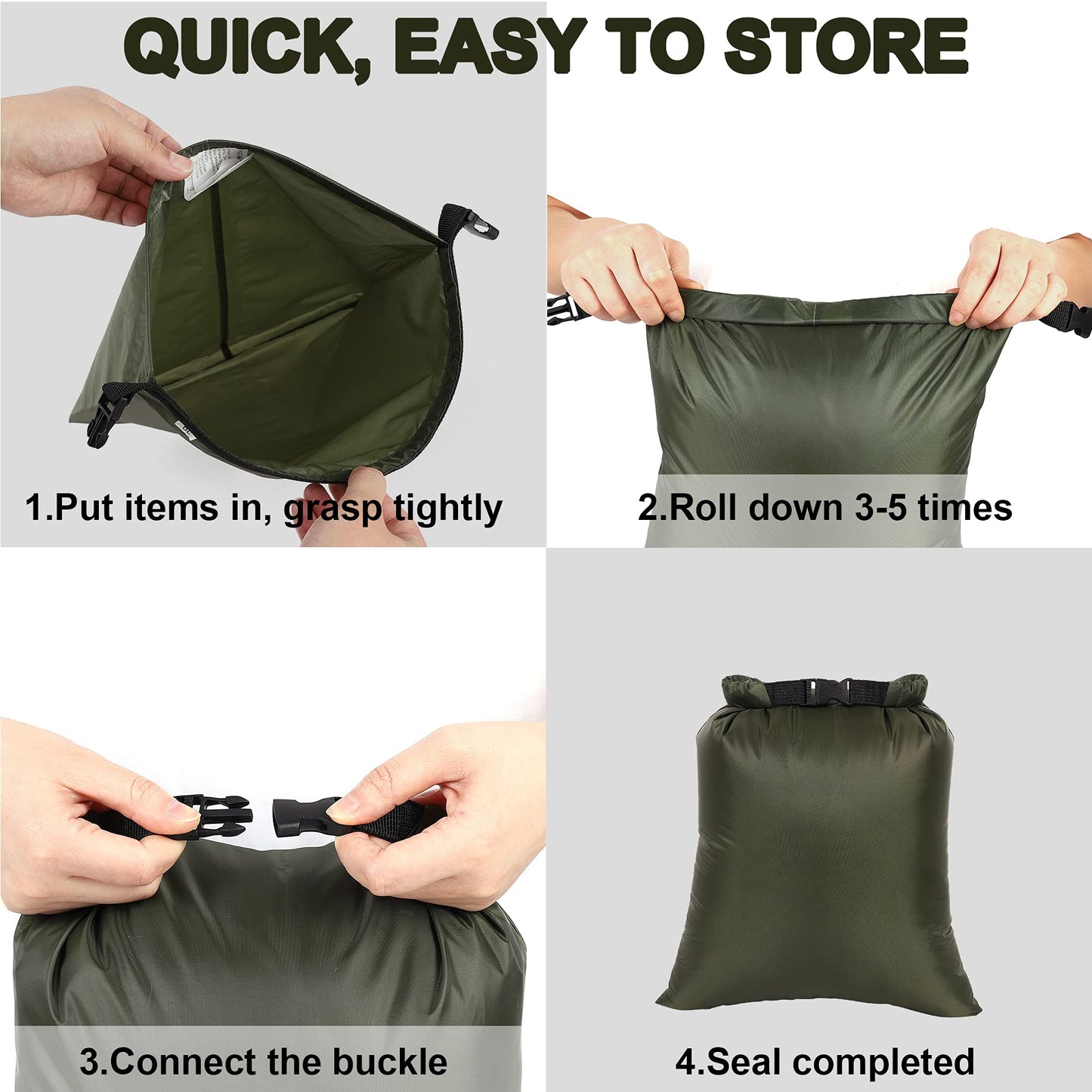 Ucolofun Dry Bags Waterproof Set, 5 Packs Ultralight Waterproof Bags Small Stuff Sack Water Proof