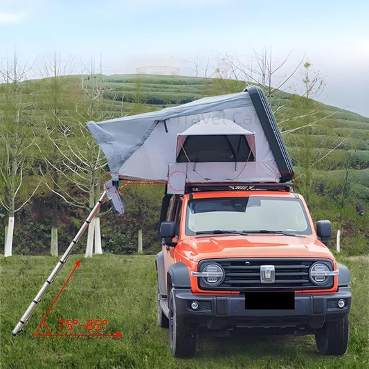 Travel Cat Rooftop Tent Hard Shell, Easy Set Up Pop Up Large Tent for 2-3 Person Camping, Waterproof Windproof UV-Resistant Blackout Privacy 4 Season Tents for Truck, Jeep, SUV, Van, Trailer