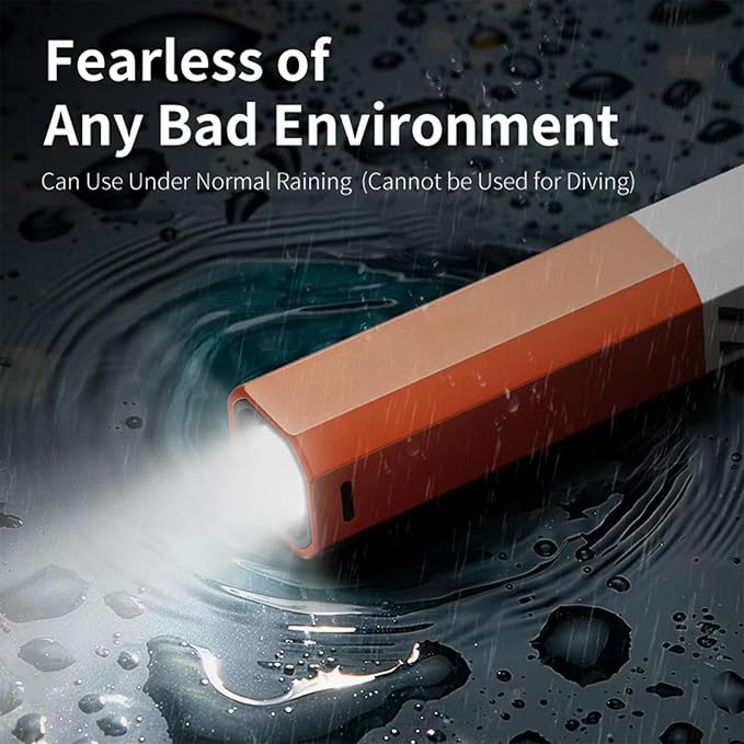 Rechargeable Tactical Flashlights High Lumens - Super Bright Small Powerful LED Magnetic USB C Flashlight, 5 Modes, Waterproof Pocket Flash Light for Emergency, Car (1, Orange)