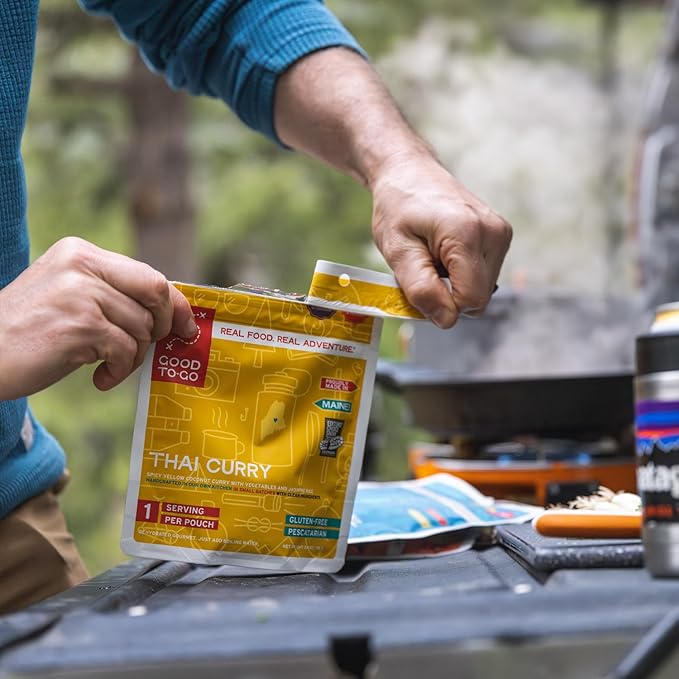 GOOD TO-GO Thai Curry | Camping & Backpacking Food | Just Add Water Backpacking Meals | Good To-Go Dehydrated Meals Taste Better Than Freeze Dried Food