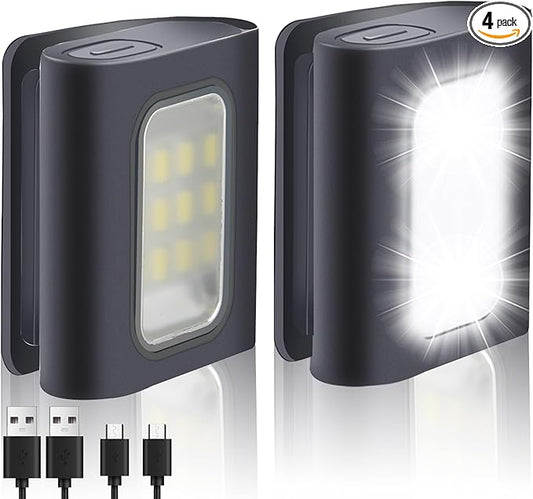 Running Light, 2Pack Reflective Running Gear for Runners, USB Rechargeable LED Light, Clip on Running Lights with Runners and Joggers for Camping, Hiking, Running, Outdoor Adventure