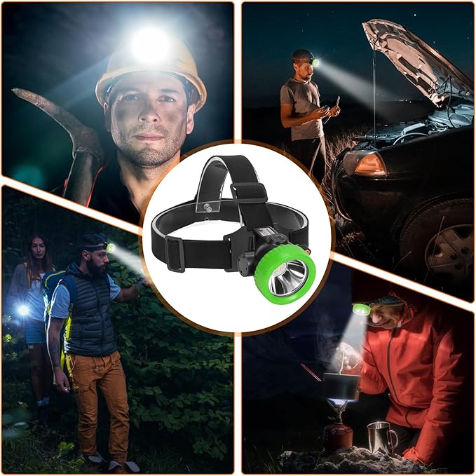 Rechargeable Mining Headlamp with 7 LEDs, Explosion-Proof Cap Light for Coon Hunting, Hard Hat Helmet Flashlight for Mining, Fishing, Hiking, Outdoor Night Work, Waterproof Headlight