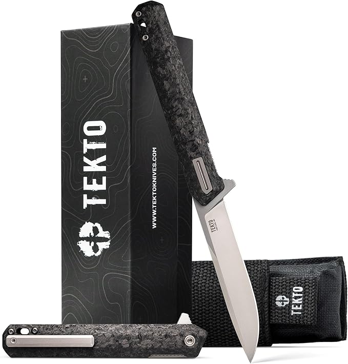 F2 Bravo Folding Knife Pocket - D2 Steel Blade, Ceramic Ball Bearings - EDC - Snap, Swift Flip - Camping, Backpacking - 2.4oz (68g), Forged Carbon Handle, Silver Titanium Accents