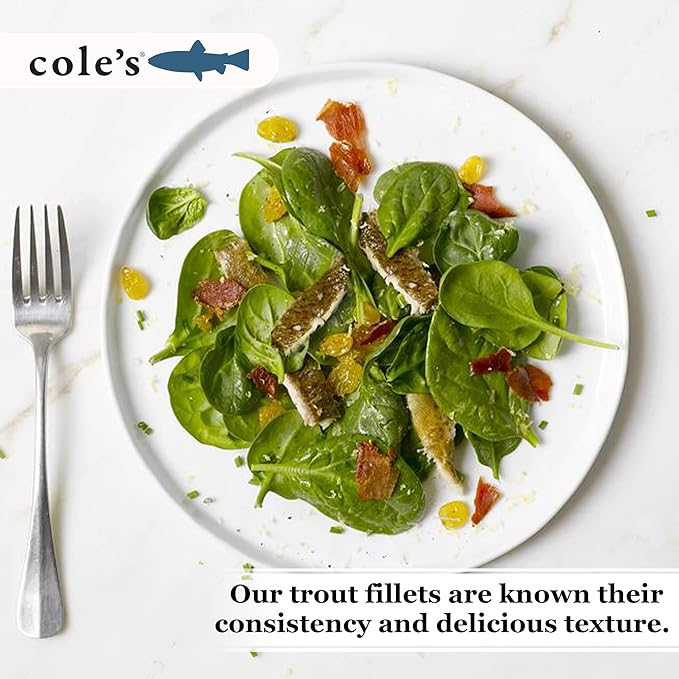 COLE'S Canned Seafood Variety Pack - Salmon, Rainbow Trout in Olive Oil & Trout with Lemon & Cracked Pepper | High in Protein Canned Fish- 3 Pack