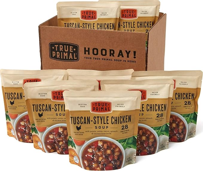 True Primal Tuscan-Style Chicken Soup 8-pack, Ready to eat, Gluten free, Paleo, Pastured chicken, Whole30, Bone broth