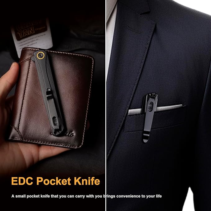 EDC Pocket Knife Canyon, 3.2" D2 Steel Tanto Blade Flip Open,G10 Handle Small Folding Knife with Pocket Clip for Men Women, Sharp Camping Hiking Knives