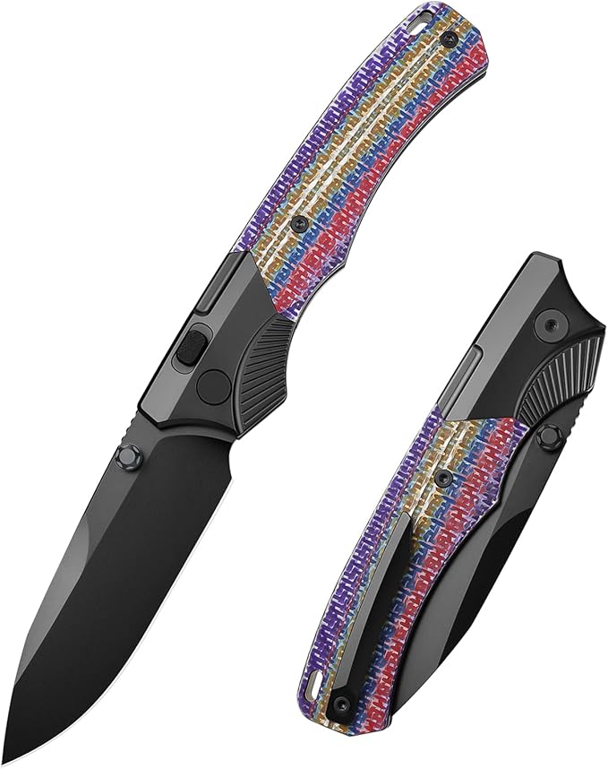 Titanium Pocket Knife WD107-5, DLC M390 Blade EDC Knife, Men Women Daily Carry Lightweight Folding Knife, Sharp Fishing Camping Knives