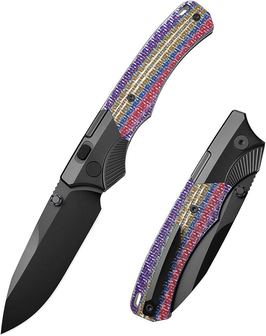 Titanium Pocket Knife WD107-5, DLC M390 Blade EDC Knife, Men Women Daily Carry Lightweight Folding Knife, Sharp Fishing Camping Knives