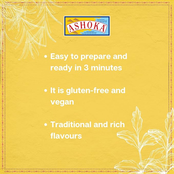 Ashoka Traditional Indian Meals 1932, Vegan Mixed Vegetable Curry, All-Natural Ready to Eat Microwavable Entrees, Shahi Navratan Korma, Kosher Certified, Gluten-Free with No Preservatives, Pack of 1