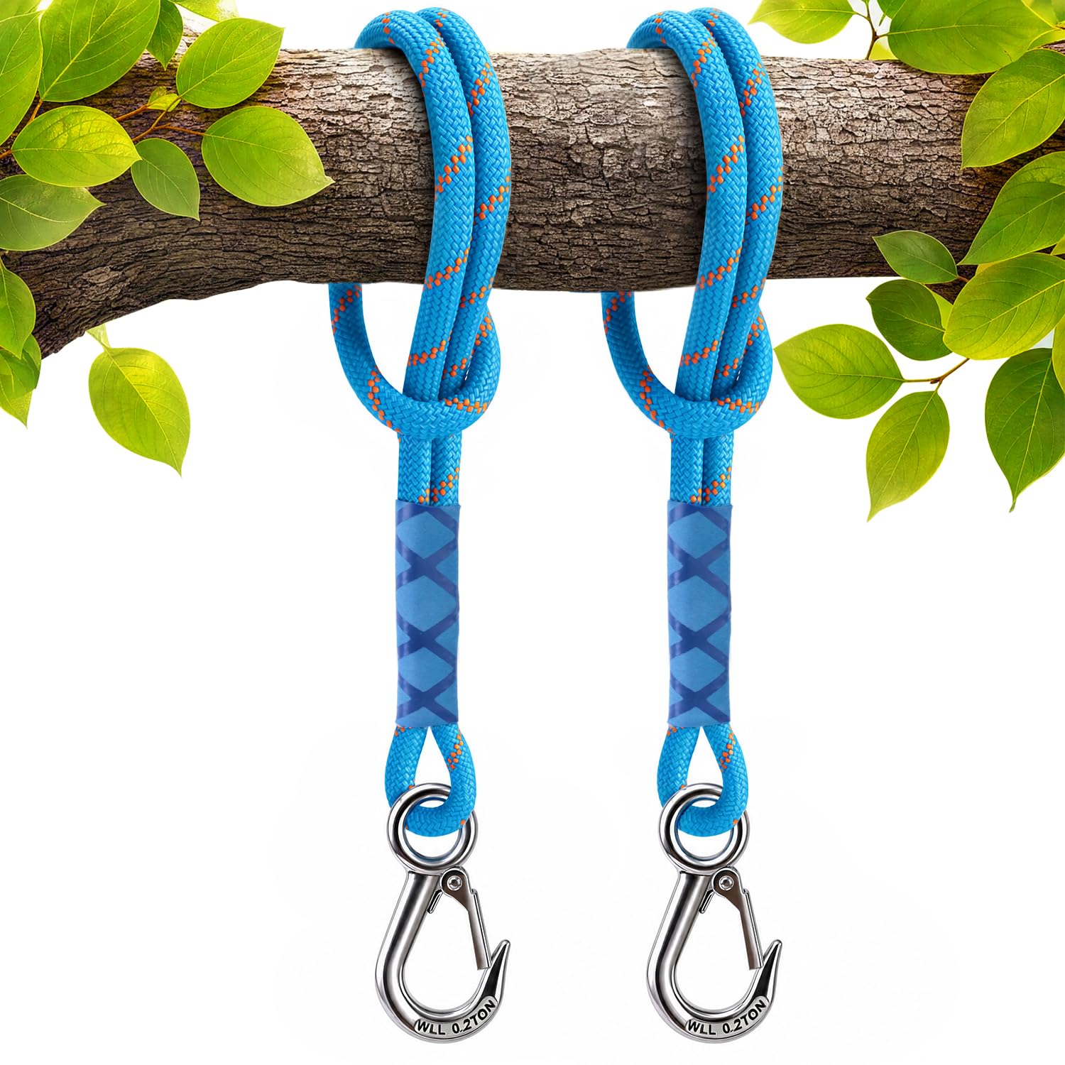 KKIKK 2 Pack Tree Swing Straps Hanging Kit with Stainless Steel Buckle