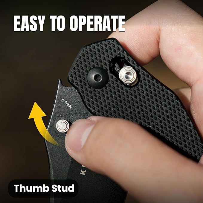 Kizer Bulldog Pocket Knife, 3 In Nitro V Steel Blade Folding Knife Aluminium Handle Camping Hunting Knife with Reversible Clip Sheepsfoot Clutch Lock Small EDC Knives for Men Women V3672A1