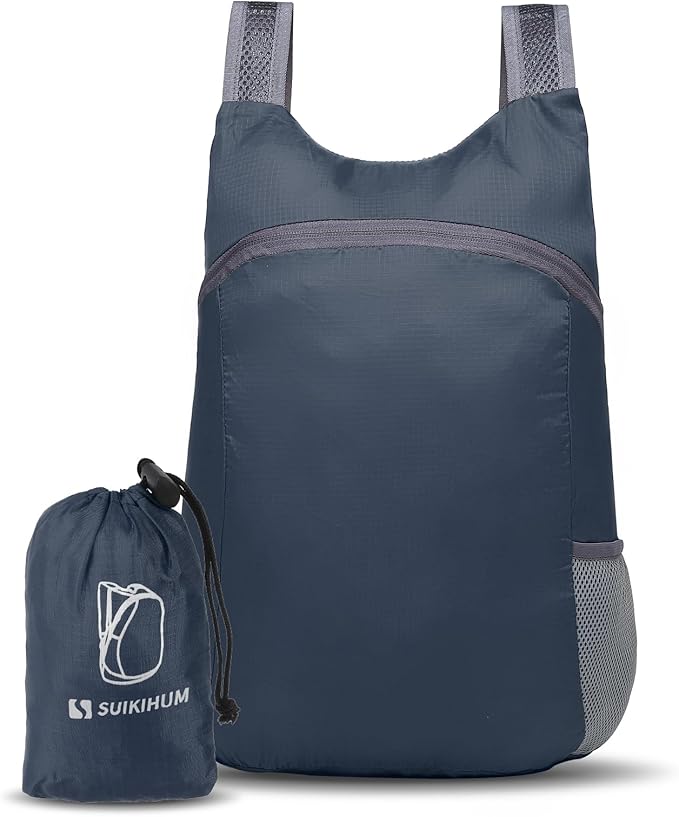 20L Ultra Hiking-Daypack Lightweight Foldable Travel Packable Backpack for Camping Cycling Outdoor, Navy Blue
