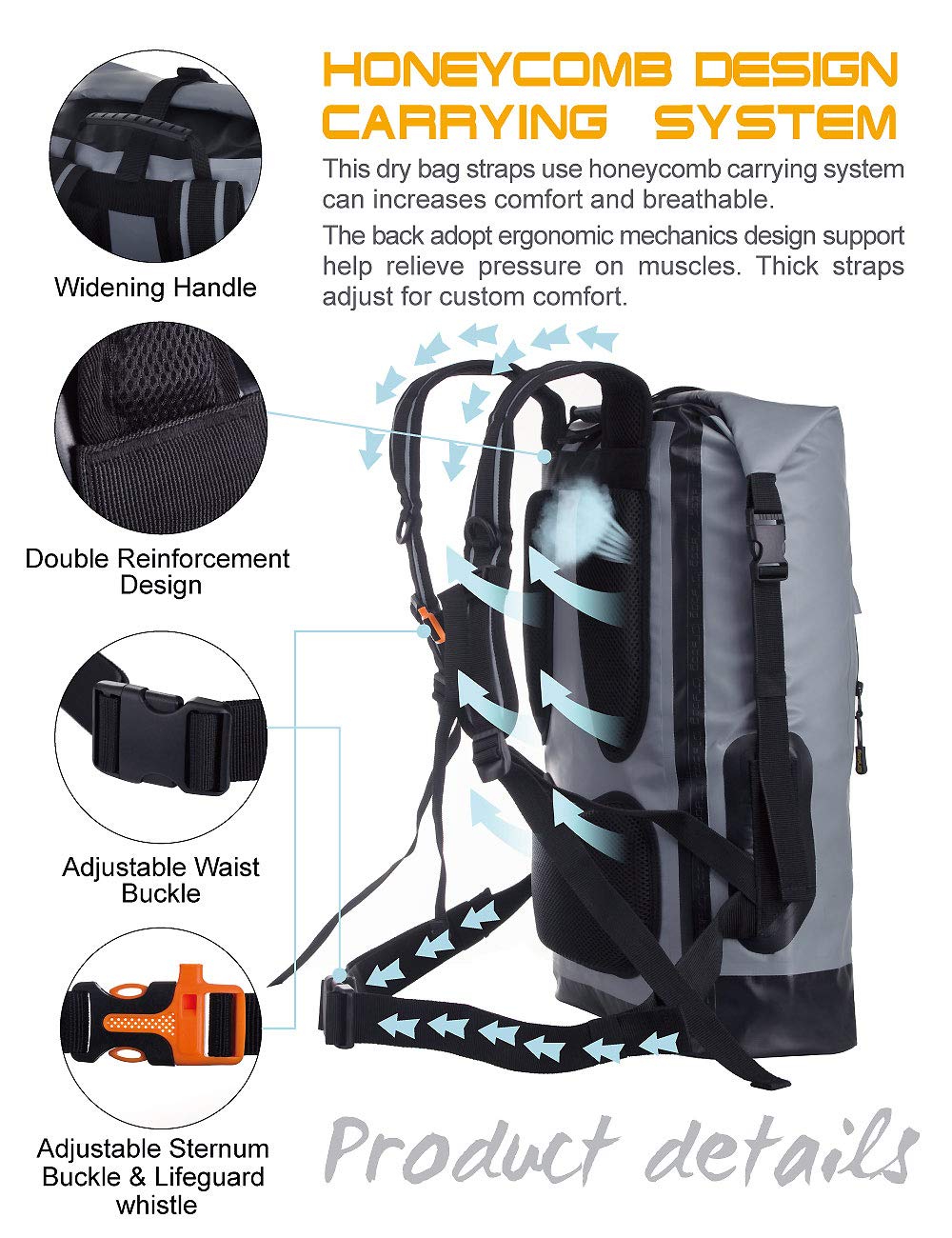 IDRYBAG Waterproof Backpack for Men 20L/30L/40L, Floating Dry Bag Kayak, Dry Backpack Hiking