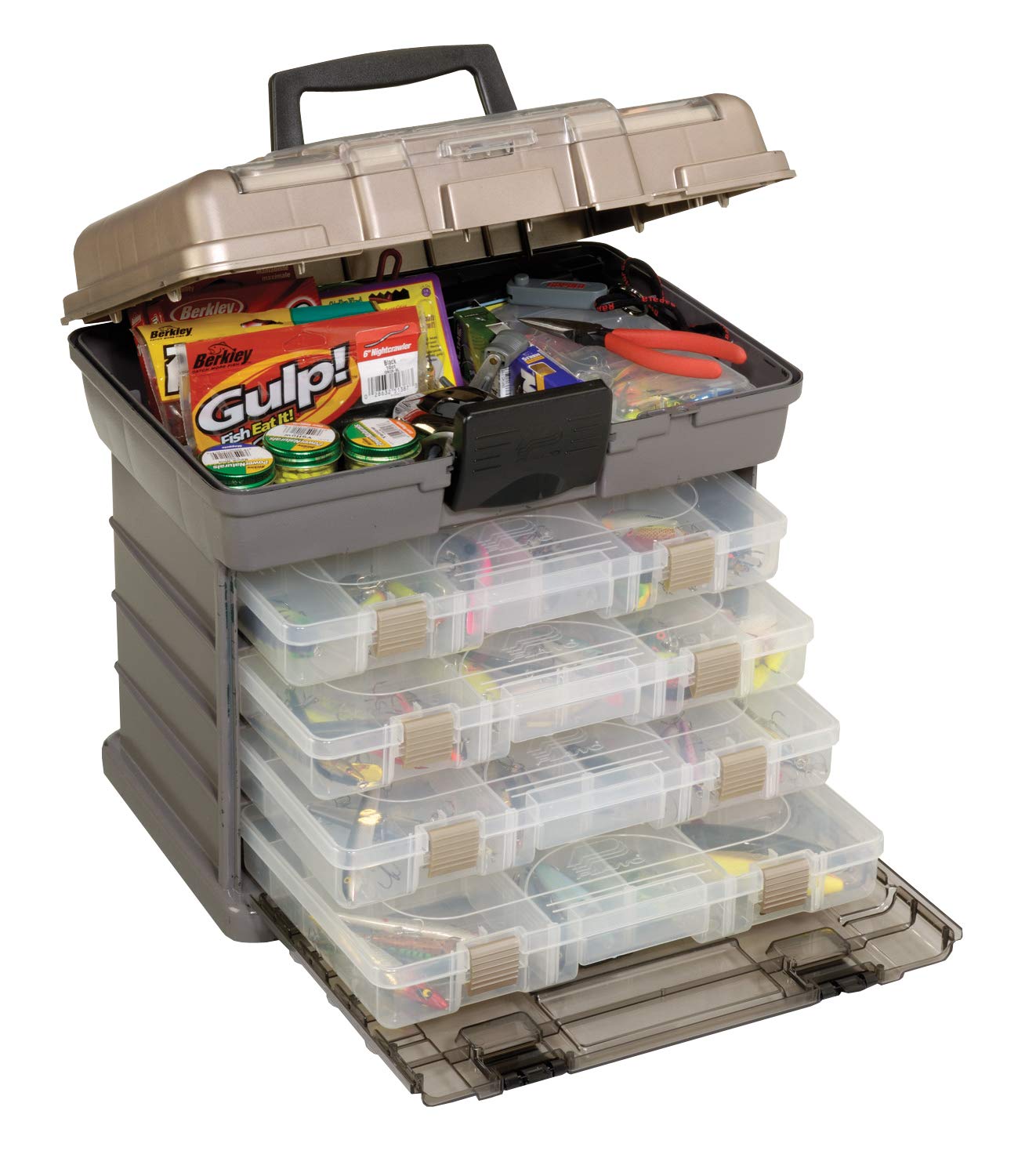 Plano Guide Series StowAway 4-By Rack System Tackle Box, Holds 4 3700 Utility Tackle Boxes