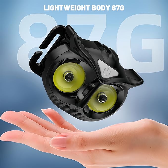 owl headlamp,Ultra-Bright Compact and Lightweight, Three-Gear Lighting Mode, Available for Hiking, Camping, Night Riding and patrolling