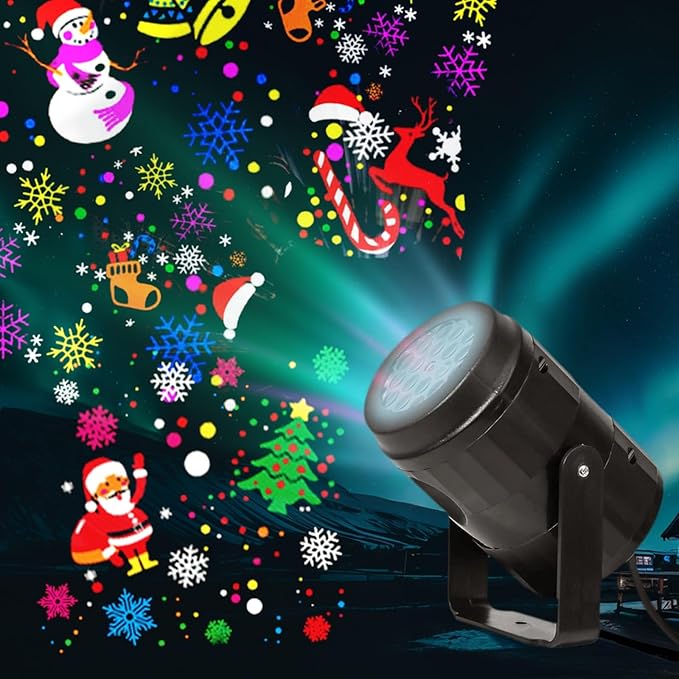 Christmas Projector Lights Indoor/Outdoor, Led Lights Projector for Christmas Decorations, Holiday Projector for Christmas Party,2025 Upgrade Christmas Indoor for Home，Xmas Gift