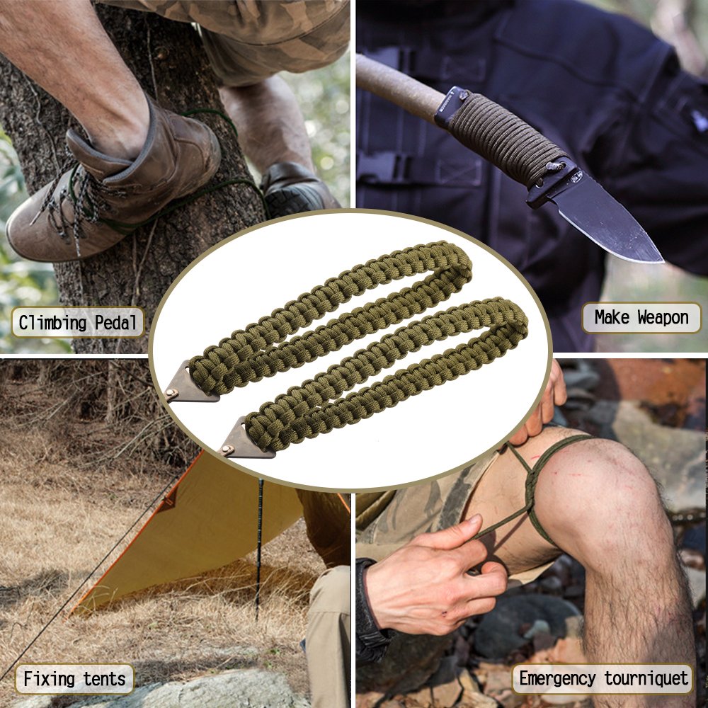 Pocket Chainsaw with Paracord Handle 36 Inches 16 Teeth Long Chain Hand Saw Fast Wood & Tree