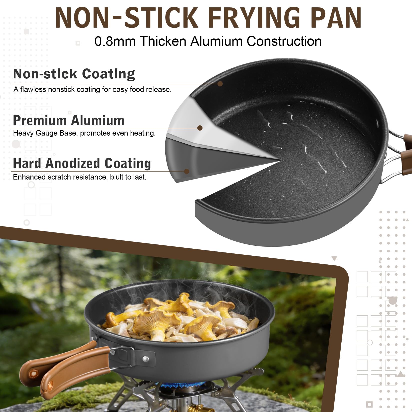 18Pcs Camping Cookware Cooking Set, Joyfair Camp Mess Kit with Utensils