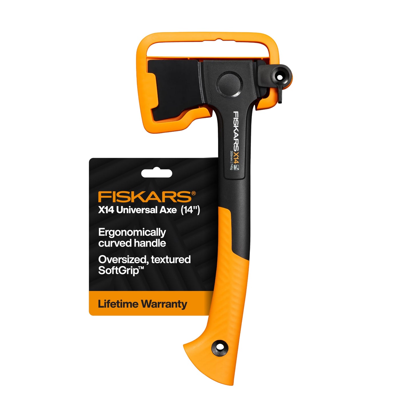Fiskars X14 Universal Axe 14", Camping Hatchet for Chopping Wood Kindling