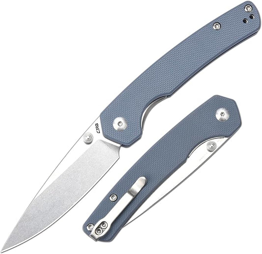 CJRB Kain Pocket Knife for Men, 2.95'' AR-RPM9 Steel Blade G10 Handle Folding Knife with Pocket Clip for Camping Hiking Survival, Designed by Sanford Owen(J1956)