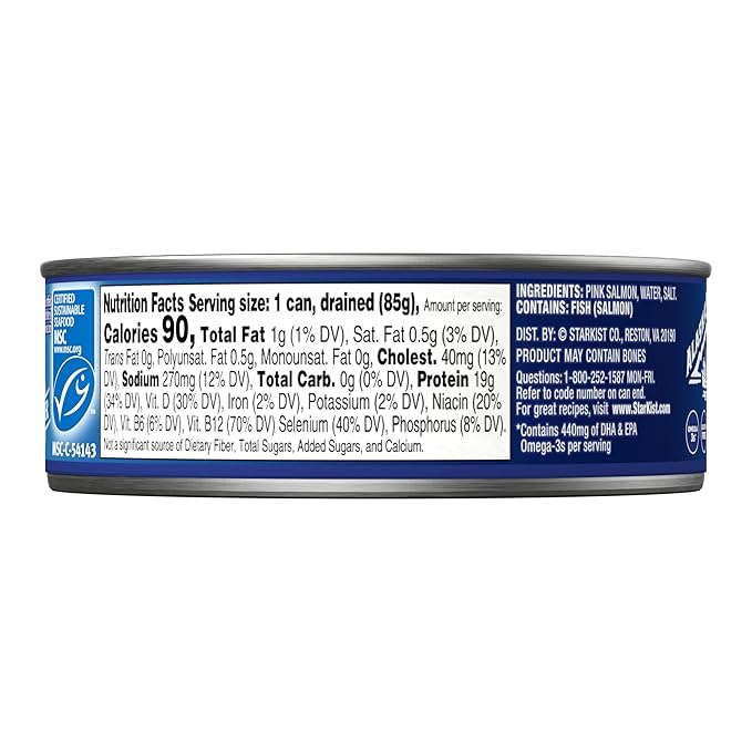 StarKist Wild Pink Salmon, Skinless, Boneless, 5 Ounce (Pack of 12)
