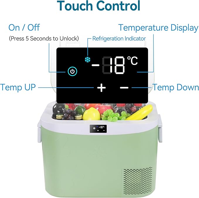 Car Refrigerator Portable 12V Fridge 19 Quart (18 Liter) 12 Volt Freezer Compressor Cooler 12V/24V DC 110～240 V AC for Truck Van RV Camper SUV and Home Use -18℃~+15℃