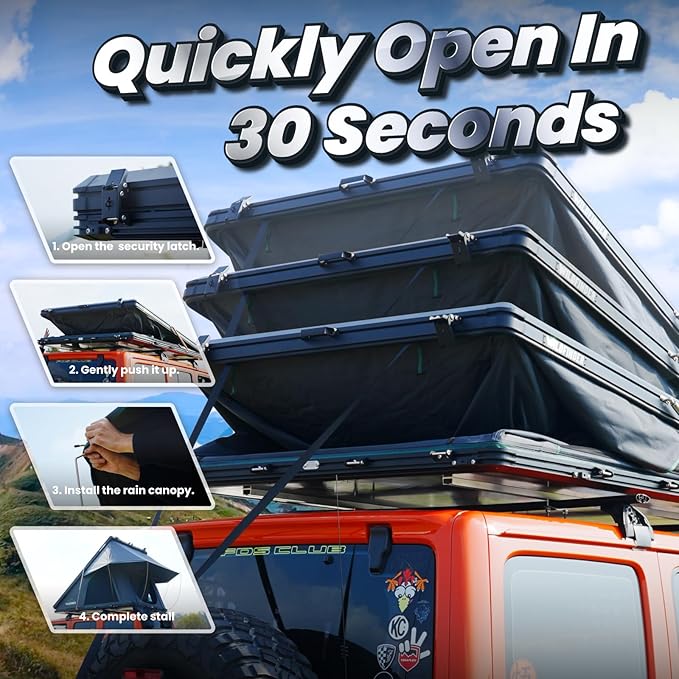 Rooftop Tent Hard Shell Roof Top Tent Hardshell Suitable for Jeep SUV Truck Van,Camping Car Roof for 2-3 Person