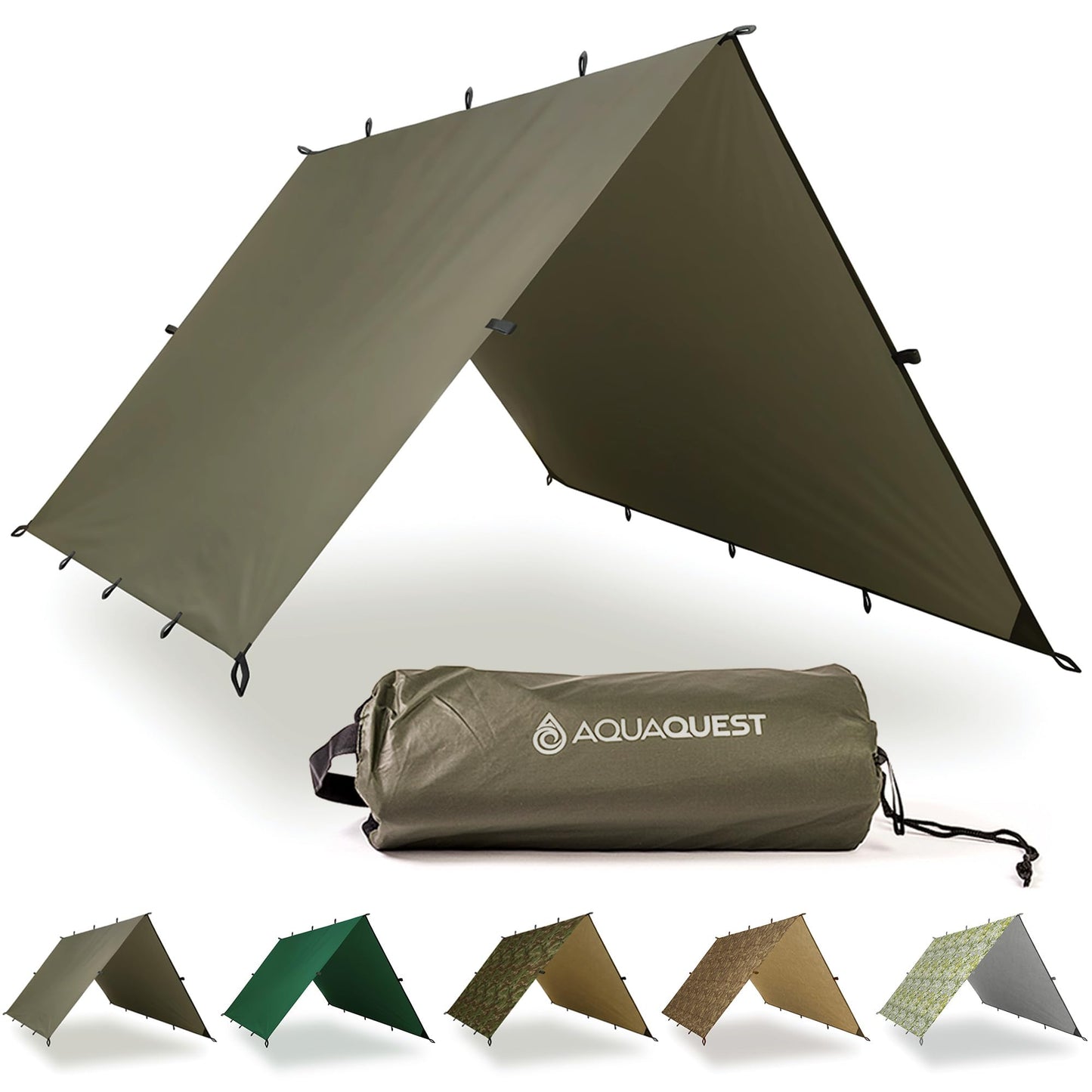 AquaQuest Defender Tarp – Heavy-Duty Waterproof (20,000 mm) Seam-Taped Rain Fly for Camping