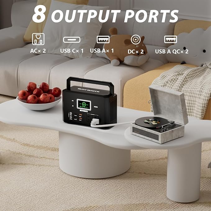 200W Portable Power Station (400W Peak), mormluck 118Wh Solar Generators with 110V/200W AC Outlet（NO SOLAR PANELï¼? 32000mAh Lithium Battery for Home Backup, Outdoor Adventures, and RV Emergencies