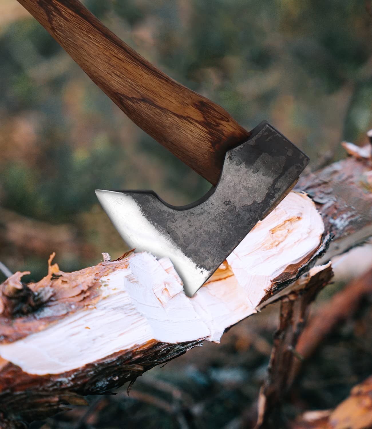 WICING 13.5 Inch Hatchet, Camping Axes and Hatchets 1065 Carbon Steel and Beech Handle, with