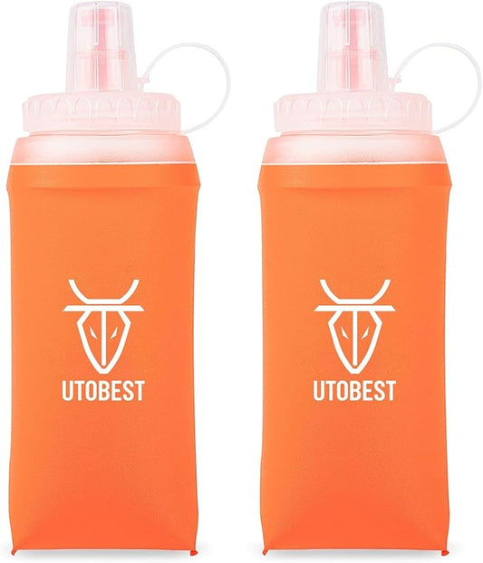 2 Pack Soft Flask Running Water Bottle Collapsible Water Bottle for Trail Running Hydration Pack Hiking Cycling Climbing 350ML