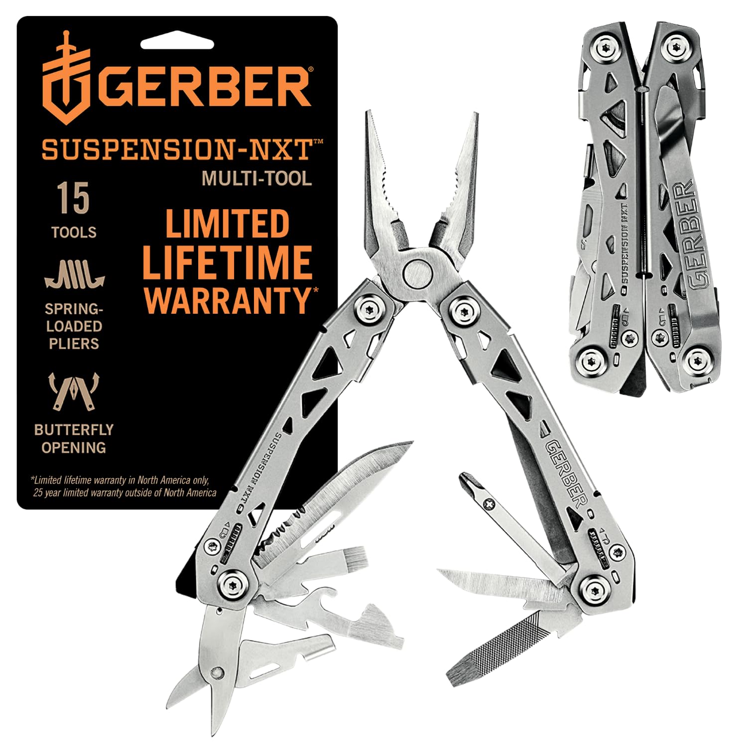 Gerber Suspension NXT 15-in-1 Multitool Pliers, EDC Knife, Stainless Steel