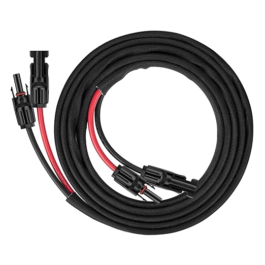 10FT 10AWG Solar Panel Extension Cable with Female and Male Connectors, Solar Cable for Solar Panels, Charge Controllers and Solar Generator (10AWG, 10FT)