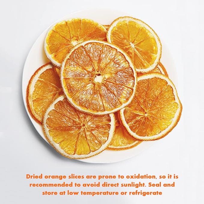 Mkostlich Dried Orange Slices, 3.52oz/100g Dehydrated Orange Slices, Natural Dried Oranges for Cocktails/ Christmas Decor/ Candles/ Crafts, No Sugar Added