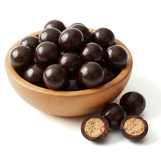 NY Spice Shop Dark Chocolate Espresso Chocolate Malt Balls Party Decorations - 8 Ounce Malted Milk Ball Candy Birthday Gifts - Chocolate Malted Milk Balls - Dark Chocolate Malt Ball Holiday Snacks
